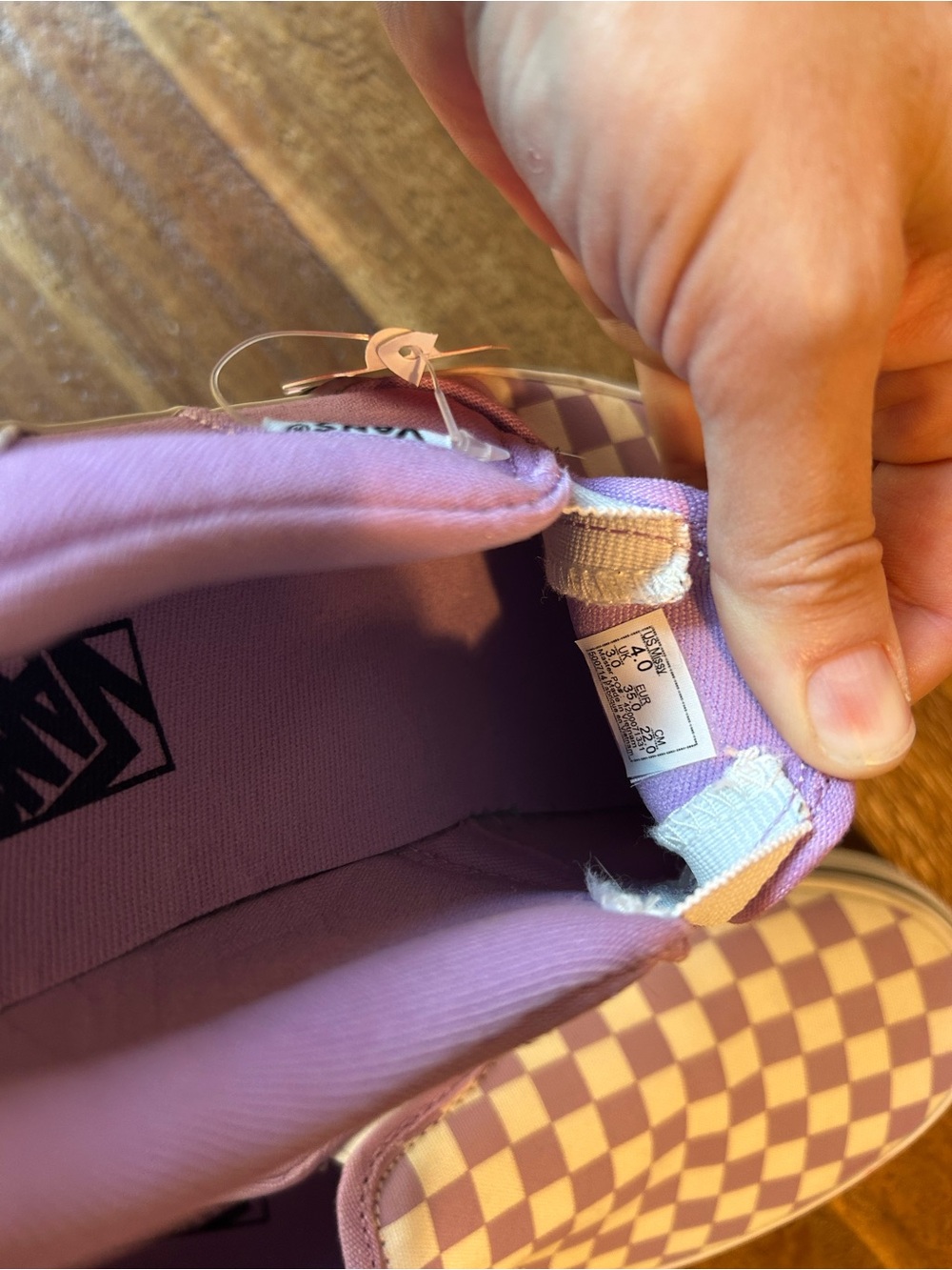 Vans Kids Slip-On Checkerboard Sneakers - Lavender/White - Picture 7 of 7